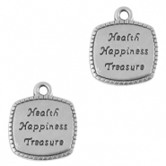 Metall Anhänger DQ Square "wishes" Antik silber (Nickelfrei)