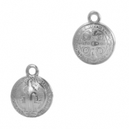 Metall Anhänger DQ Religion 12mm Antik silber (Nickelfrei)