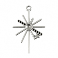 Metall Anhänger DQ Star Antik silber (Nickelfrei)