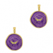 Brass TQ Metall Anhänger Flügel Gold-dark purple