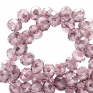 Top Glas Facett Perlen 3x2mm rondellen Aubergine purple-pearl shine coating