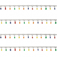 Stainless Steel - Rostfrei Stahl Schmuckzubehör Gliederkette Spike Silber-multicolour