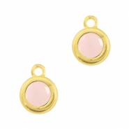 Anhänger Kristallglas 4mm Rose alabaster-gold