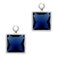 Anhänger Kristallglas Square Royal blue-silver
