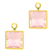 Anhänger Kristallglas Square Pink-gold