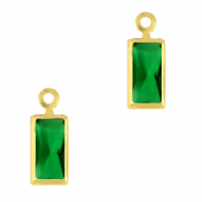 Anhänger Kristallglas Rechteck Classic green-gold