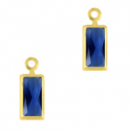 Anhänger Kristallglas Rechteck Royal blue-gold
