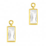 Anhänger Kristallglas Rechteck Crystal-gold