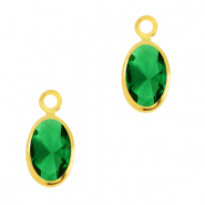Anhänger Kristallglas Oval Classic green-gold