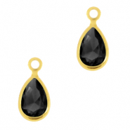 Anhänger Kristallglas Tropfen Jet black-gold