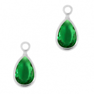 Anhänger Kristallglas Tropfen Classic green-silver