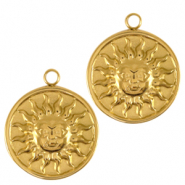 Stainless Steel - Rostfrei Stahl Anhänger Sonne Gold