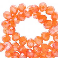 Top Glas Facett Perlen 4x3mm rondellen Warm comfort orange-pearl shine coating