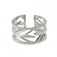 Metall Zubehör DQ Ring Blatt Antik silber (Nickelfrei)