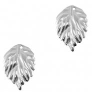 Stainless Steel - Rostfrei Stahl Anhänger Blatt Silver