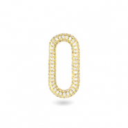 Zirkonia Zwischenst&uuml;ck Oval Gold