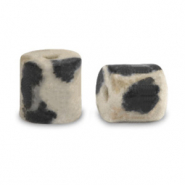 Natursteinperlen Dalmatiner Jaspis disc 4x4mm Greige