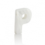 Muschel Anhänger Süßwasserperlmutt Buchstaben P White (Naturliche Farbe Muschel)
