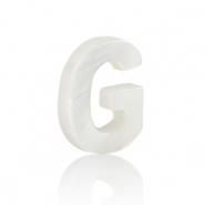 Muschel Anhänger Süßwasserperlmutt Buchstaben G White (Naturliche Farbe Muschel)