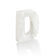 Muschel Anhänger Süßwasserperlmutt Buchstaben D White (Naturliche Farbe Muschel)
