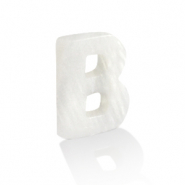 Muschel Anhänger Süßwasserperlmutt Buchstaben B White (Naturliche Farbe Muschel)