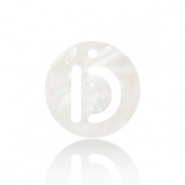 Muschel Anhänger Süßwasserperlmutt Buchstaben D White (Naturliche Farbe Muschel)