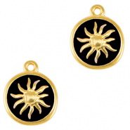 Metall Anhänger DQ Sonne Gold-black (Nickelfrei)