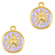 Metall Anhänger DQ Sonne Gold-lavender purple (nikkelvrij)