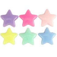 Buchstaben Perlen aus Acryl Stern Multicolour pastel