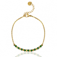 Armbänder aus Stainless Steel - Rostfreiem Stahl Emerald blue-gold