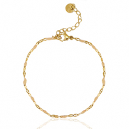 Armbänder aus Stainless Steel - Rostfreiem Stahl Latte beige-gold