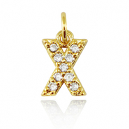 Brass TQ Metall Anh&auml;nger initial X Gold