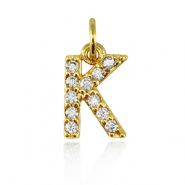 Brass TQ Metall Anhänger initial K Gold