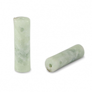 Naturstein Perlen Marmor Tubes Light green