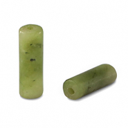 Naturstein Perlen Marmor Tubes Olive green