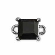 Kristallglas Zwischenstücke Viereck Jet black-silver