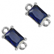 Kristallglas Zwischenstücke Rechteck Royal blue-silver