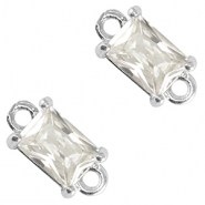 Kristallglas Zwischenstücke Rechteck Crystal-silver