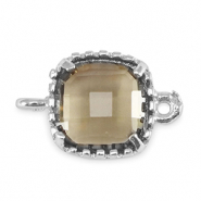Kristallglas Zwischenstücke Viereck Black diamond-silver