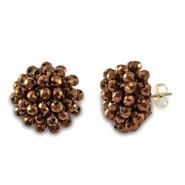 Top Facett Perlen Ohrringe mit Öse Copper brown