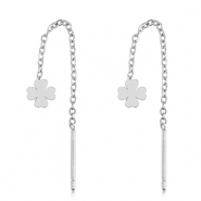 Ohrringe aus Stainless Steel - Rostfreiem Stahl Glücksklee Silver