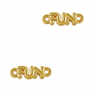 Metall Anh&auml;nger DQ Zwischenst&uuml;ck "FUN" Gold (Nickelfrei)