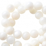 Muschel Perlen rund 3mm Weiss-pearl shine