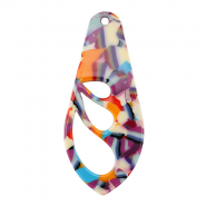 Resin Anhänger Flügel Multicolor confetti