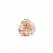 Top Facett Anhänger Zwischenstück 16mm Multicolour Beige-pink