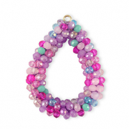 Top Facett Anhänger Tropfen Multicolour purple-magenta