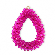 Top Facett Anhänger Tropfen Fuchsia