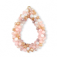 Top Facett Anhänger Tropfen Multicolour Beige-pink