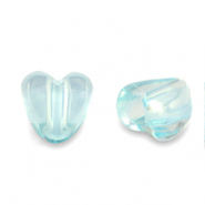 Acryl Perlen Herz Transparent turquoise blue