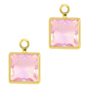 Anhänger Kristallglas Square Pink-gold